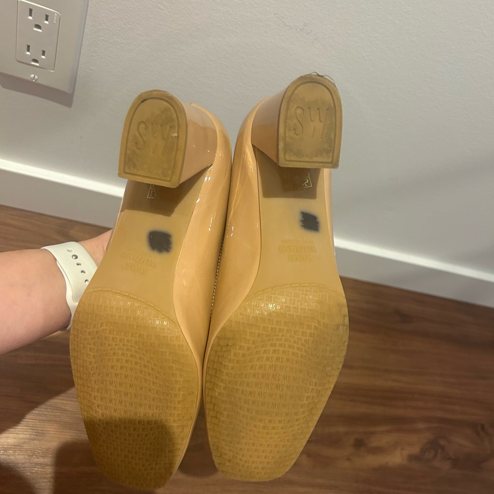 Stuart Weitzman Nude Block Heel Pumps - Picture 4 of 5